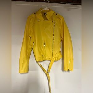 Yellow look leather women’s jacket